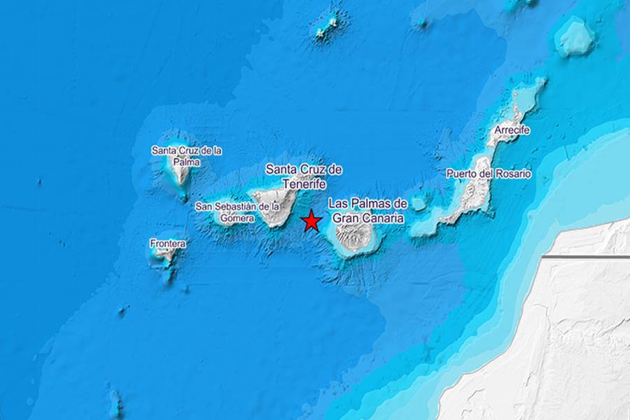 The Enmedio volcano between Tenerife and Gran Canaria trembles again