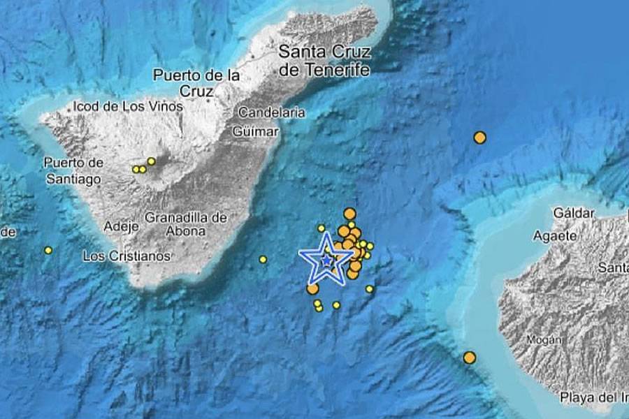 Seismic swarm reported between Tenerife and Gran Canaria with more than 30 earthquakes
