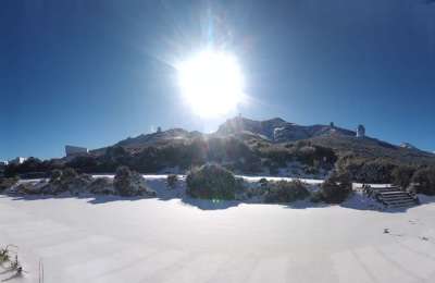 The spectacular snowy peaks of La Palma