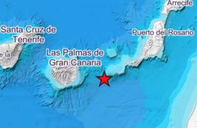 2.9 magnitude earthquake recorded between Gran Canaria and Fuerteventura