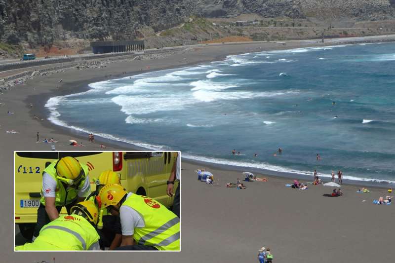 Man dies after banging his head on rocks in the sea by La Laja beach