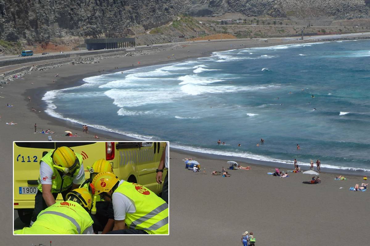 Man dies after banging his head on rocks in the sea by La Laja beach