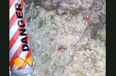 Hiker airlifted to safety by GES helicopter in Masca