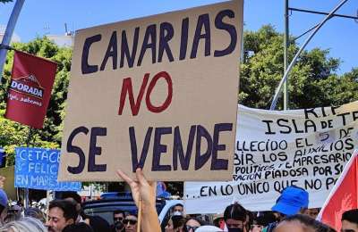 Demonstrators against saturation of tourism hit the streets of south Tenerife