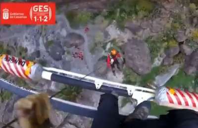 VIDEO: An injured woman is rescued by helicopter from Masca Valley