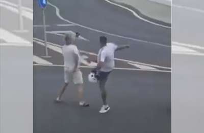 VIDEO: Motorcyclist attacks elderly driver after incident at a roundabout