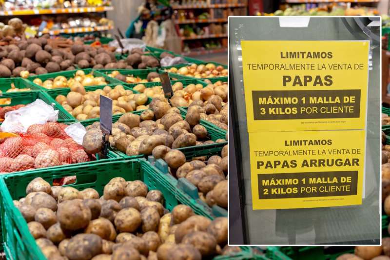Supermarkets in the Canary Islands have begun to limit the sale of potatoes
