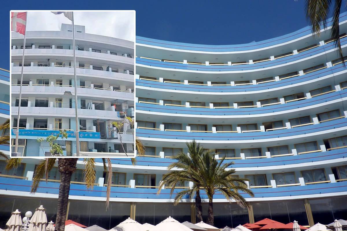 The Mediterranean Palace Hotel changes its iconic blue exterior for white 