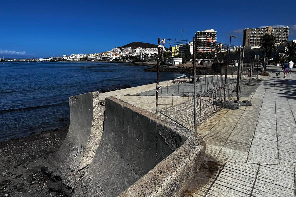 The PSOE calls for urgent action from Arona Council to repair Los Cristianos sea wall 