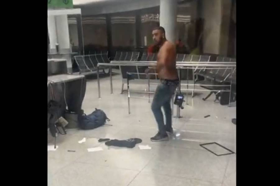 VIDEO: Violent drunk passenger causes havoc after being refused to board a plane