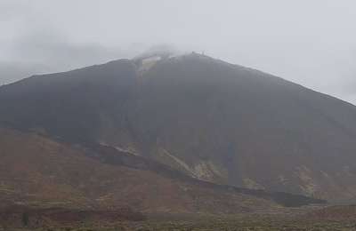 Yesterday highest temperature in Spain, today snow on Teide!