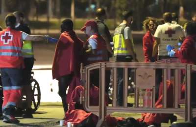Dozens rescued as a migrant boat arrives at Los Cristianos dock