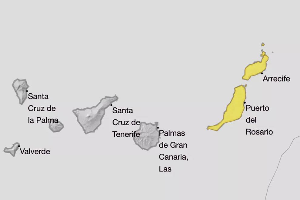 Yellow weather warnings in Lanzarote and Fuerteventura for this weekend