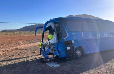 Bus crash in Fuerteventura: 27 people injured after it collided with two cars