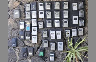 The residential complex with 43 key boxes at the door for holidaymakers