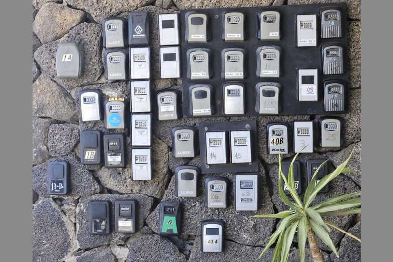 The residential complex with 43 key boxes at the door for holidaymakers