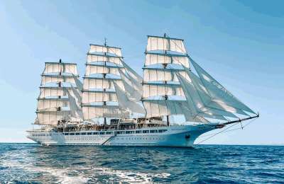 Sea Cloud Spirit, the third largest sailing yacht in the world, has docked in Tenerife