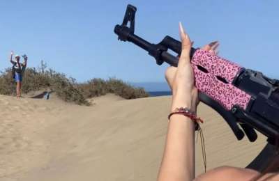 Woman uses replica AK-47 to scare off man masturbating on Canary Islands beach