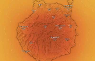 Emergency alert for extreme heat of 100 degrees Fahrenheit in Gran Canaria 