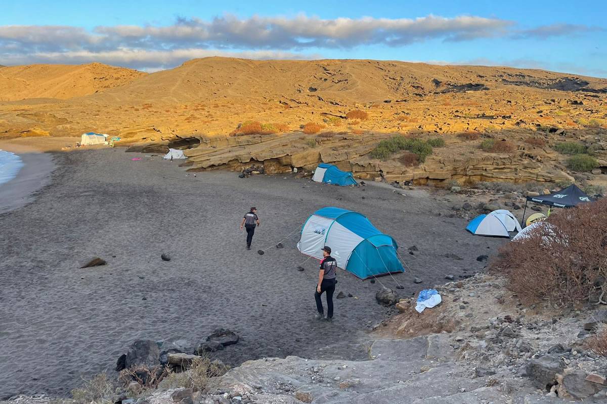 Police issue 25 sanctions for illegal camping in protected area of Southern Tenerife