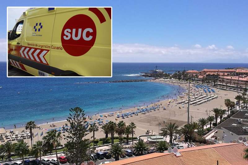 Holidaymaker rescued with symptoms of drowning in the south of Tenerife