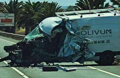 Major traffic delays after collision between a van and a lorry 