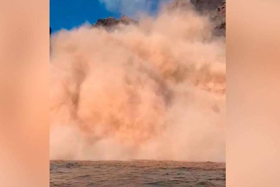 Major landslide in Masca is captured on video by onlookers