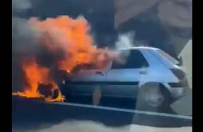 Vehicle engulfed in flames on the TF-1 motorway 