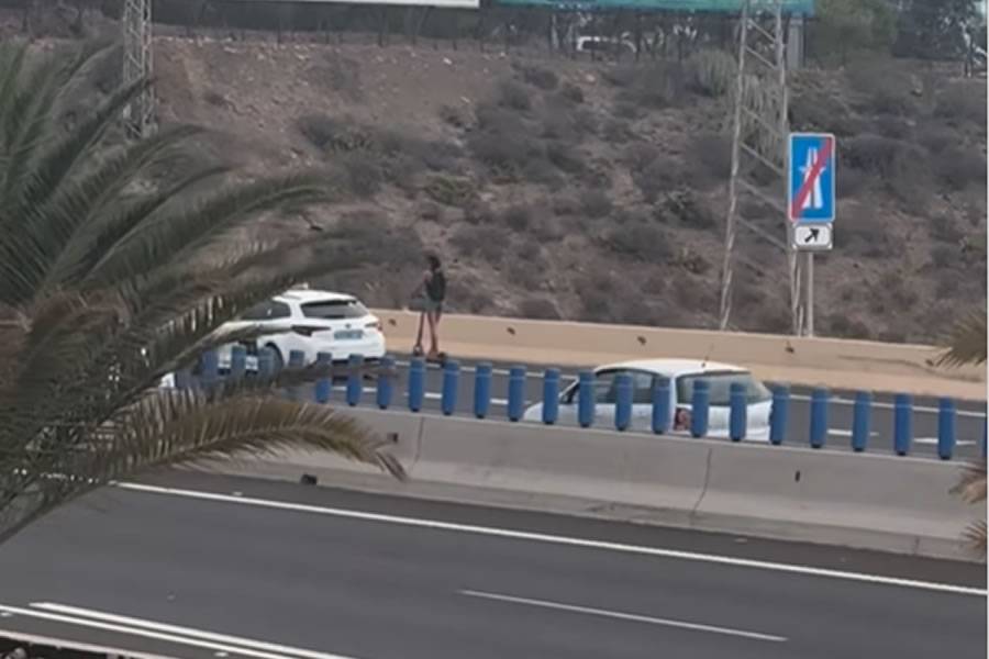 Electric scooter on motorway in south of Tenerife sparks outrage and safety concerns