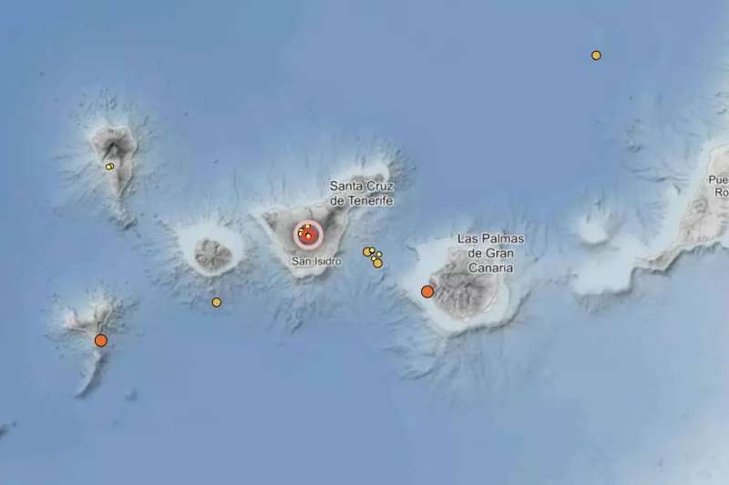 Two 3.4 and 3.5 magnitude earthquakes recorded in the Canary Islands