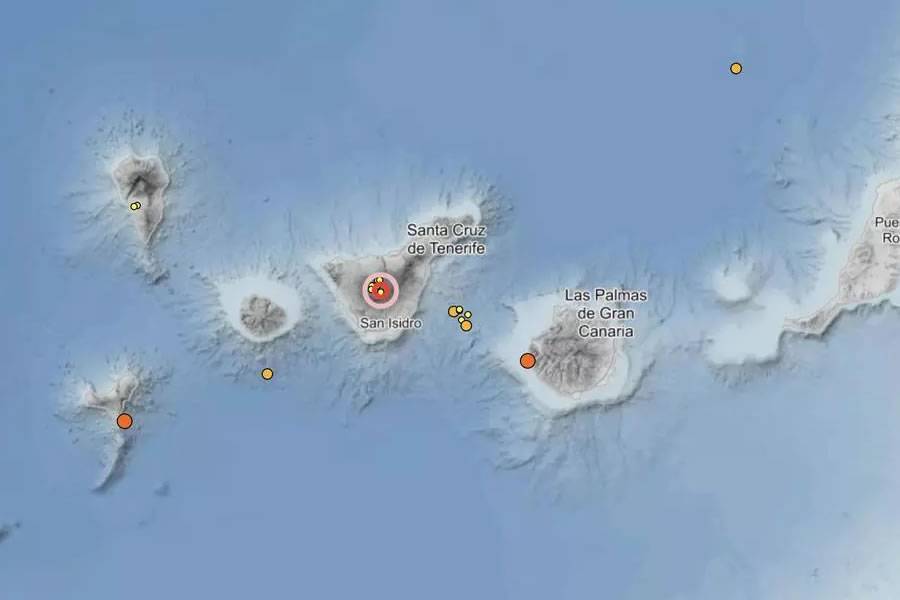Two 3.4 and 3.5 magnitude earthquakes recorded in the Canary Islands