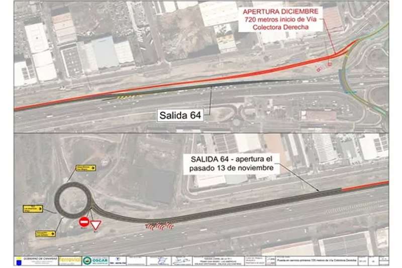 Partial reopening of exit ramp from Las Chafiras roundabout to TF-1 motorway