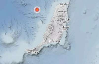 3.1 magnitude earthquake recorded northwest of Fuerteventura