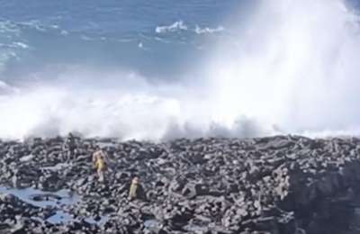 Viral video of how people stupidly risk their lives during weather warnings