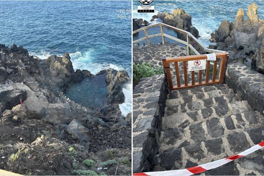 Police intervene at dangerous rock pools in Tenerife as public ignore they are closed