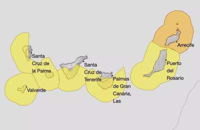 There are now orange and yellow active weather warnings in the Canary Islands