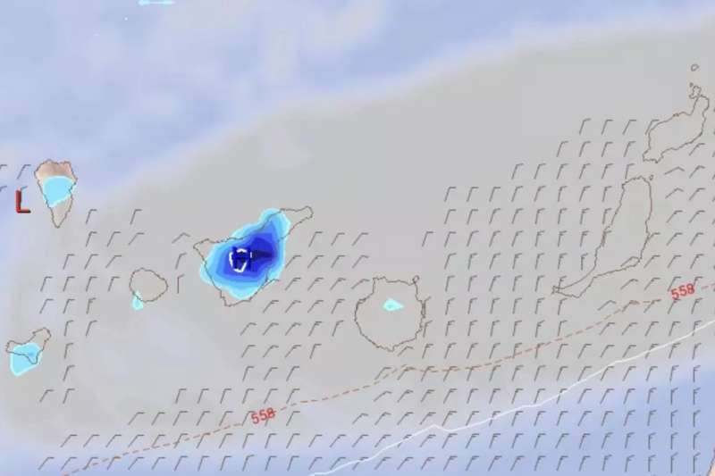 AEMET forecasting rain showers across Tenerife over the next few days
