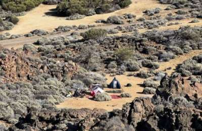 People filmed illegally camping in Teide National Park