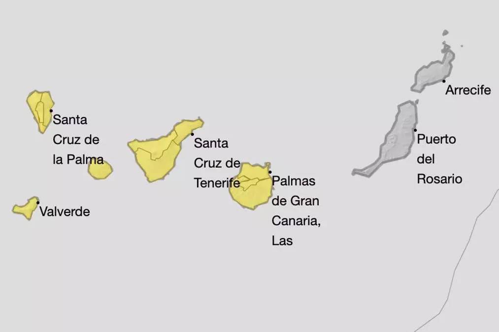 AEMET UPDATE: Here are all the active weather warnings in the Canary Islands