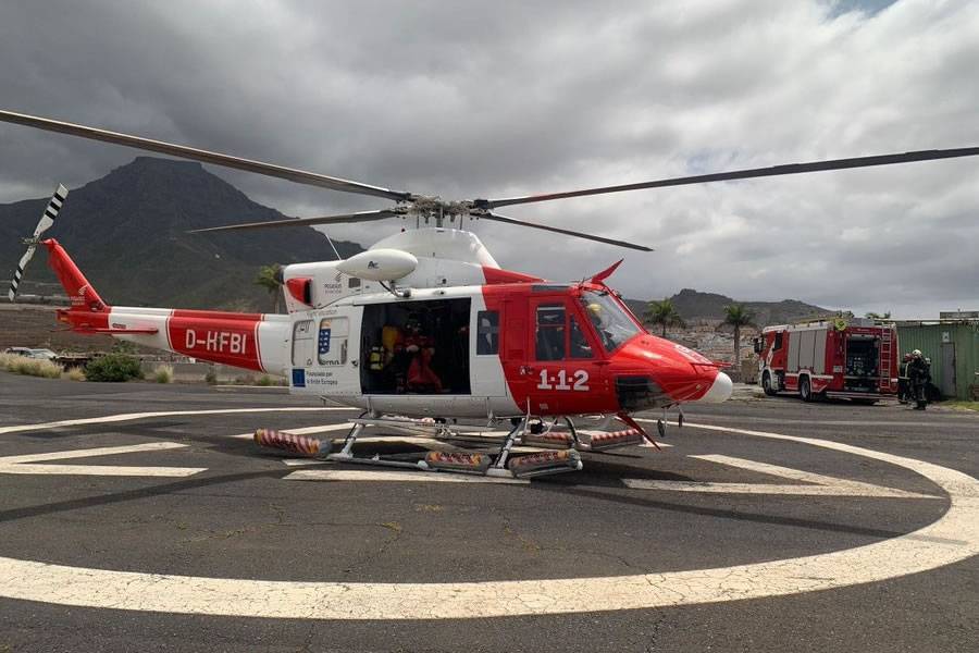 Helicopter rescues two swimmers in distress off Tenerife coast