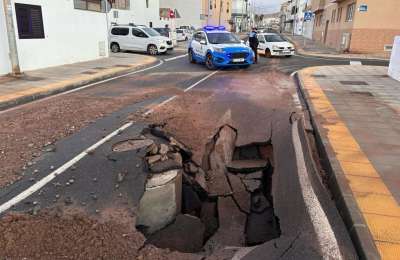 Another road collapses in Lanzarote due to underground sewage problems