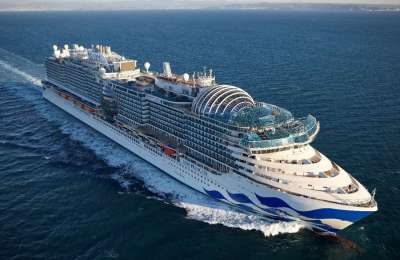 The largest cruise ship ever built in Italy docks in Santa Cruz de Tenerife