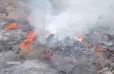 Wildfire sends thick smoke over TF-1 motorway in south Tenerife reducing visibility 