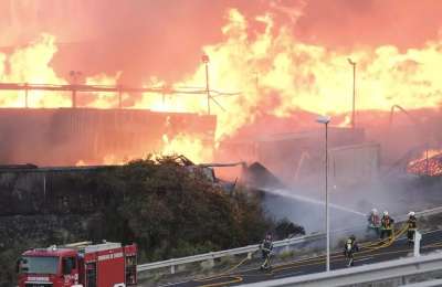 40 firefighters deployed overnight at the fire in Tenerife 