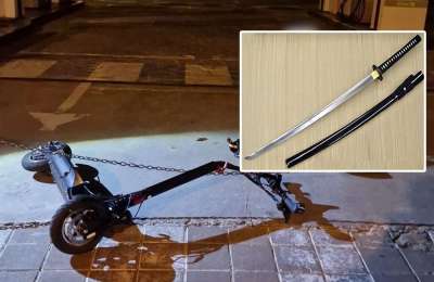 Accident between a car and a scooter ends in vicious attack with a sword