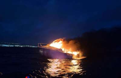 Boat fire near Puerto Calero leaves four rescued with mild hypothermia