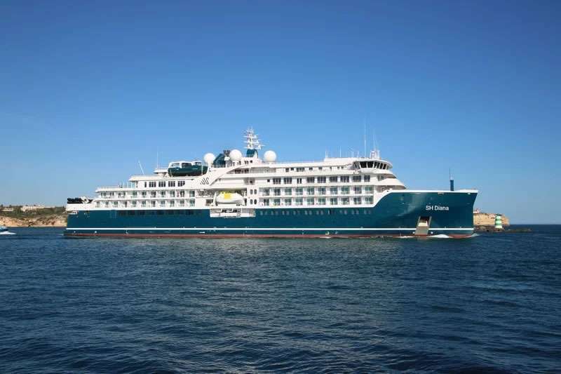 Luxury expedition cruise ship SH Diana docks in Tenerife for the first time
