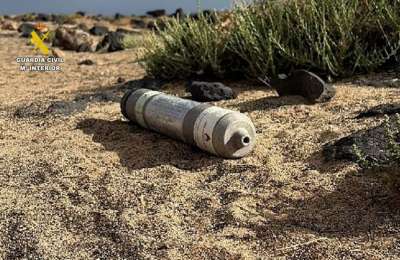 Military Grenade found on a Canary Islands beach by a member of the public