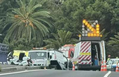 Two injured in serious head-on collision on the TF-5 motorway in Tenerife