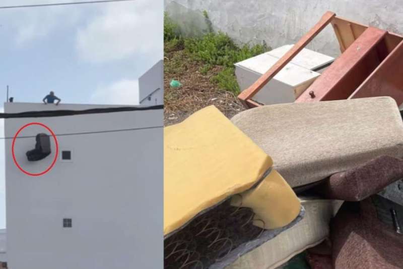Man filmed throwing furniture off rooftop in Lanzarote 
